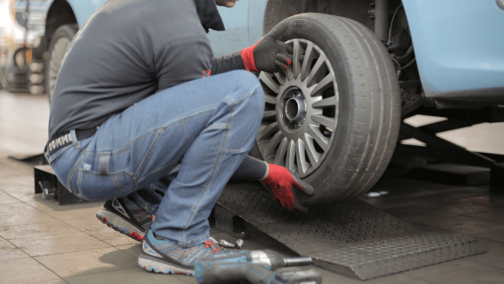 Changing car's tire