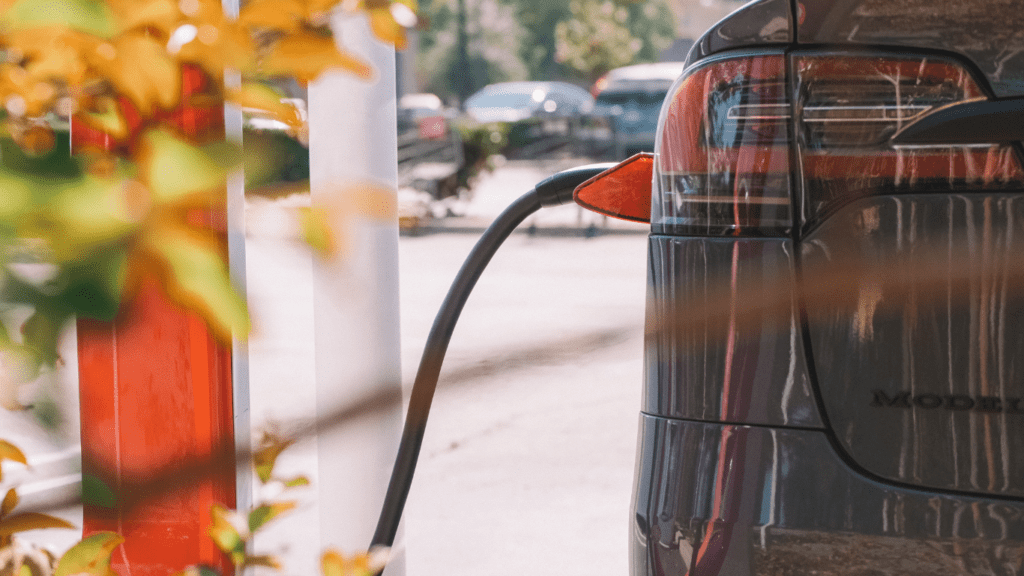 Electric car on charging station